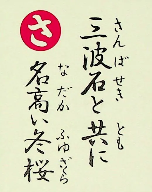 さんばせきとともに なだかいふゆざくら